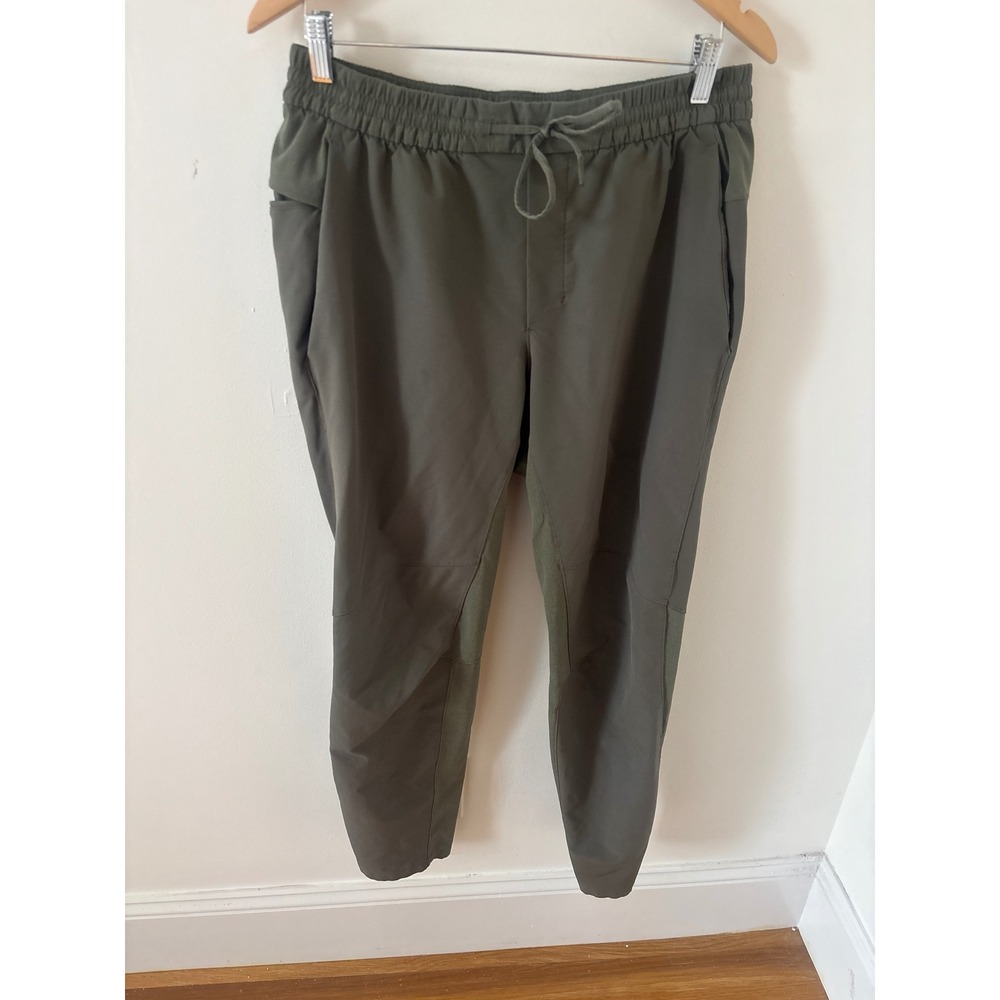 Lululemon Lab Mens Jogger Pants Olive Green Ripstop Tapered Activewear Large
